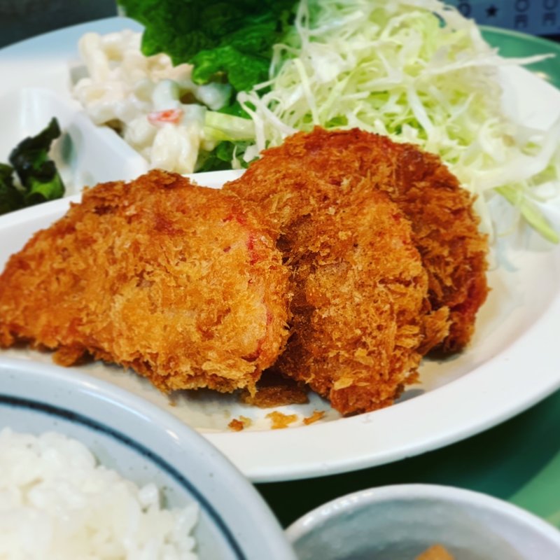 ハムカツ定食(おしげ食堂)