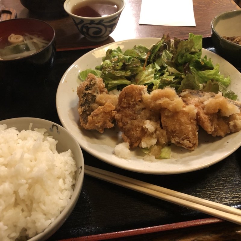 さば竜田揚げおろしポン酢定食(宵のひととき うまし)