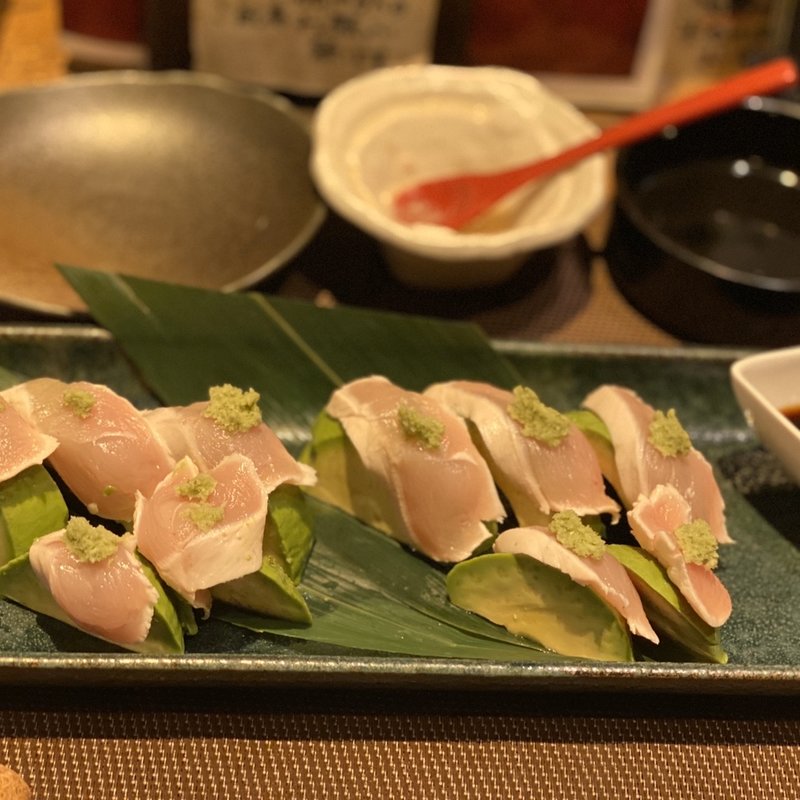 霜降り笹身とアボガド(ちゃ味鶏 )