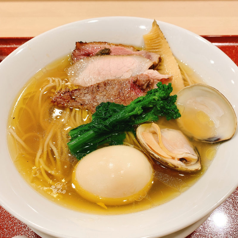 はまぐりと茸の潮そば(麦と麺助 新梅田中津店)