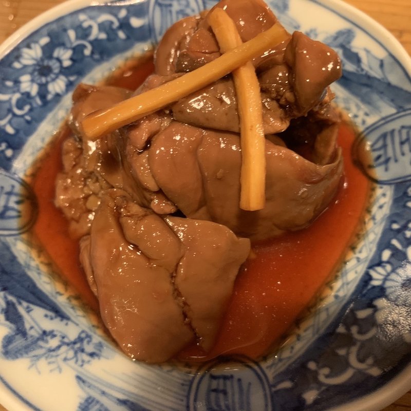 鶏肝旨煮(番屋燁)