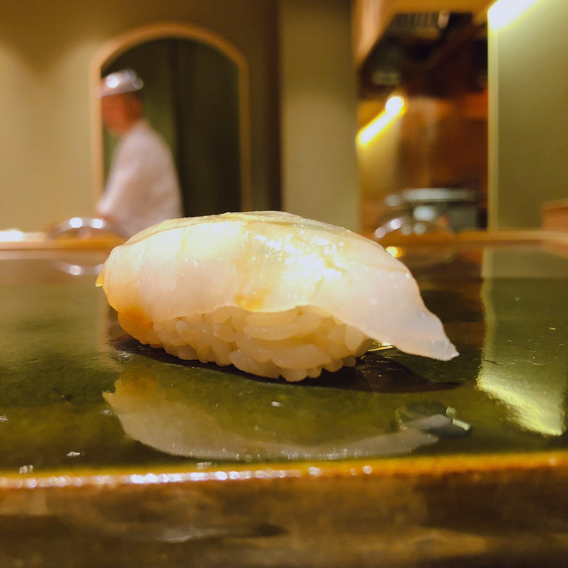 カワハギの握り(すし晴)