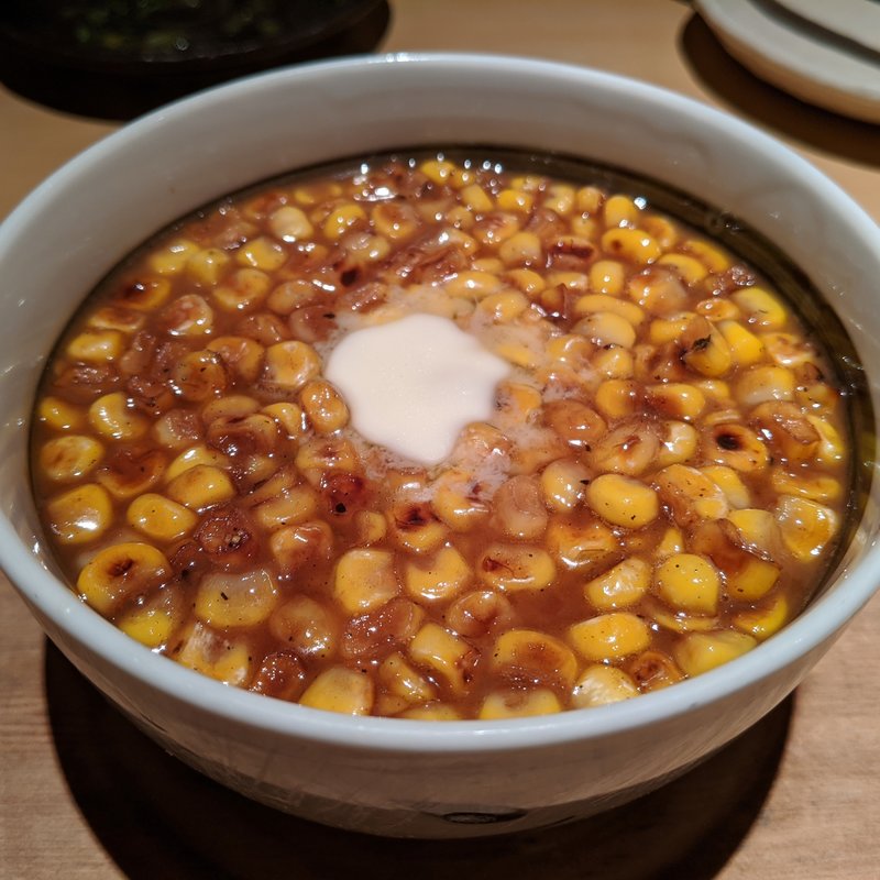 とうもろこし醤油バター茶碗蒸し(焼鳥チキウ)