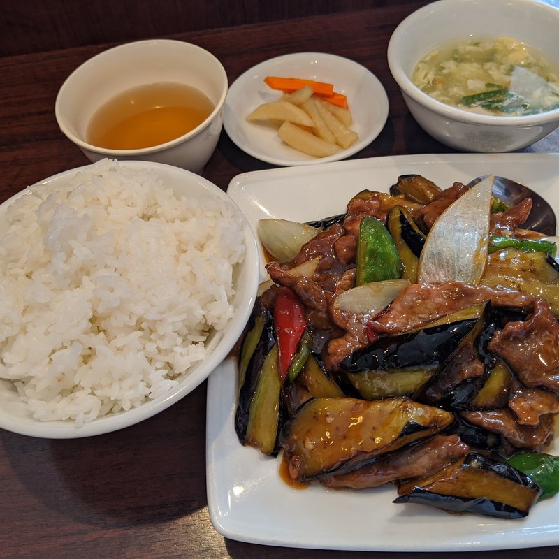 なすと牛肉のオイスター炒め(你好 (ニーハオ) 本店)