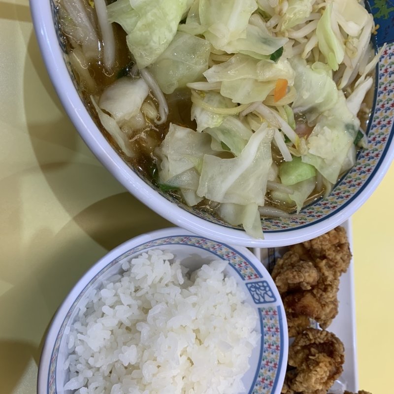 野菜いっぱいラーメン　からあげセット(どうとんぼり神座　 香芝ＳＡ店 （かむくら）)