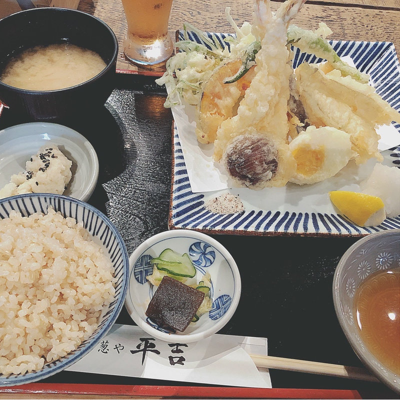 天ぷら定食＋とろろ飯(葱や平吉 高瀬川店 （ねぎやへいきち）)