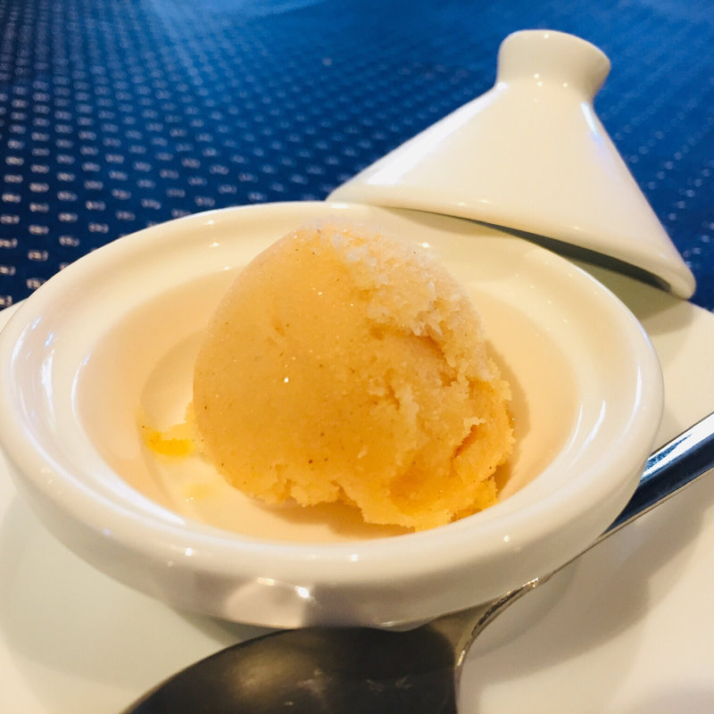 完熟柿のソルベ(フランス厨房 旬彩 中央駅店 )