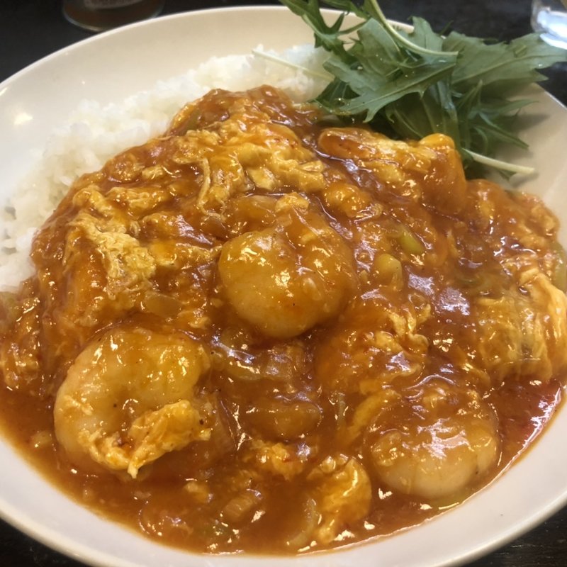 エビチリ飯(餃子と中華 豆点)