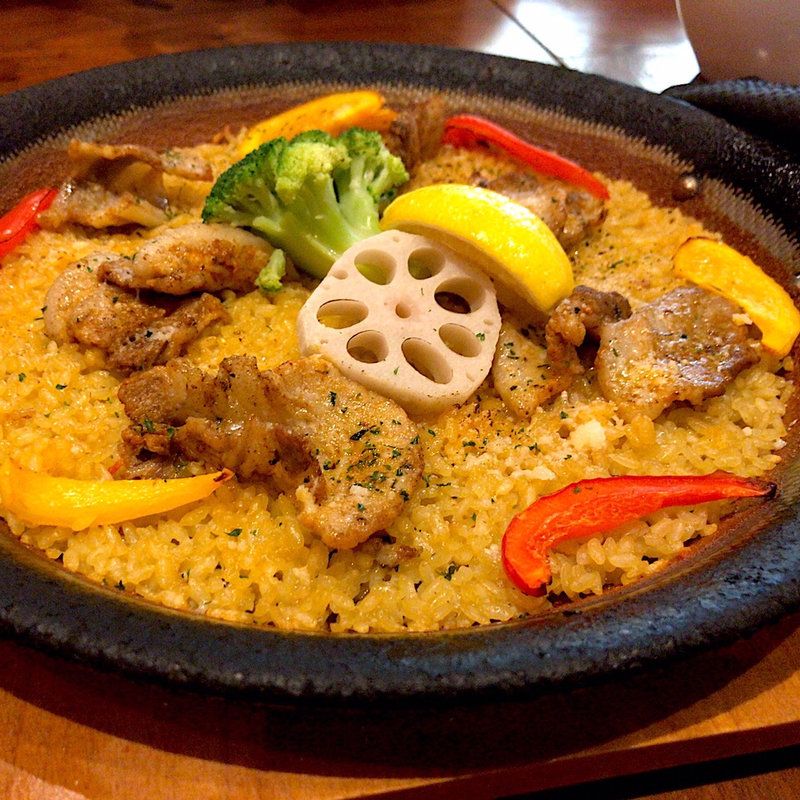 イベリコ豚のパエリア L(エスパルマドール マリスケリア )