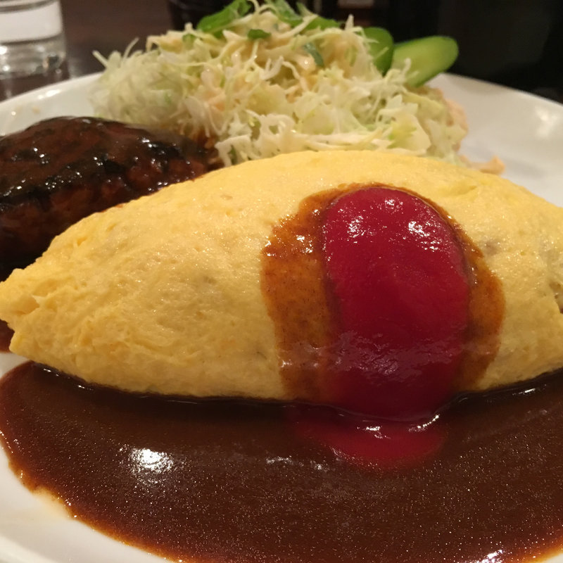 特製オムライスデミソース&ハンバーグ (グリル 欧風軒)
