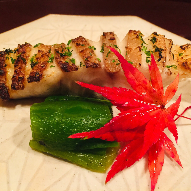 キジハタと満願寺とうがらし(料理 澤)