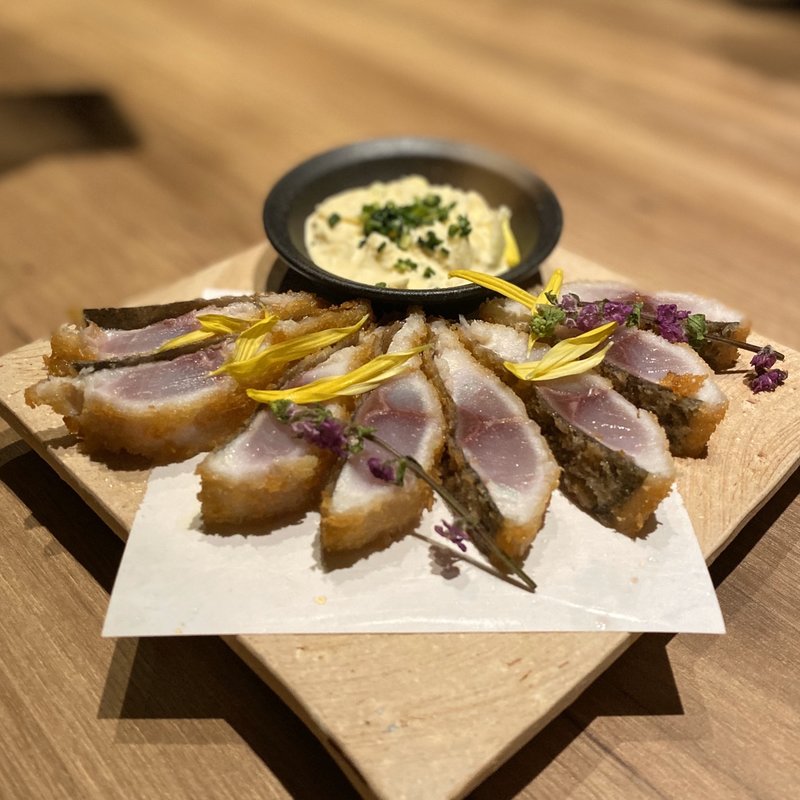 レアアジフライ(月邸ト蕎麦 SUKIYUNO)