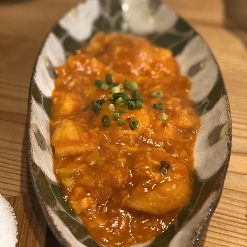 エビチリ(モッツァレラチーズ入り)(麻婆専門永友)