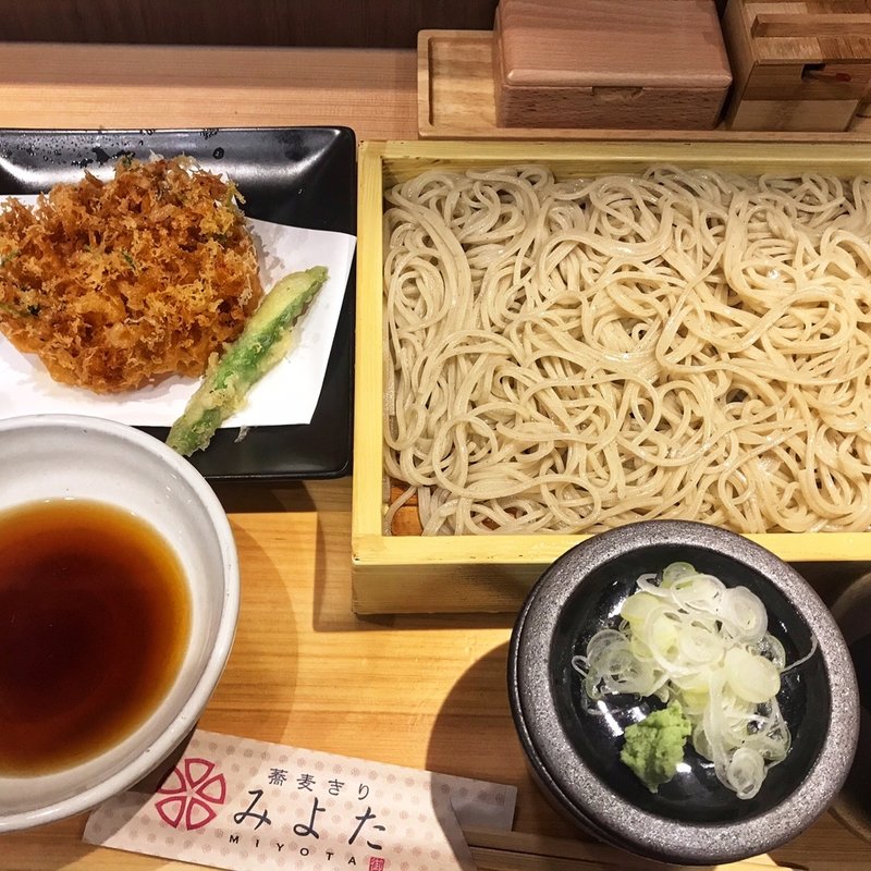 桜海老のかき揚げ天せいろ(蕎麦きり みよた 八重洲地下店)