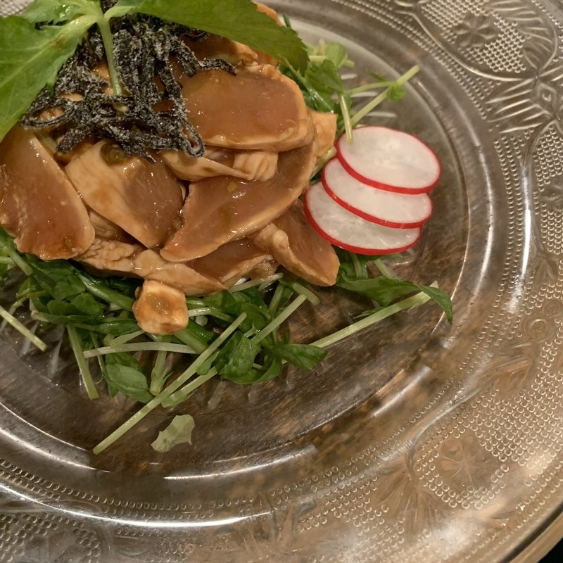 鶏肉とクリームチーズのわさび醤油和え(いっ福)