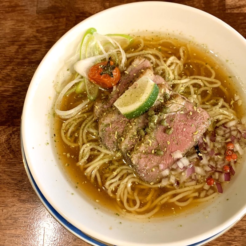 限定　マグレ・ド・カナールと飛騨山椒のらーめん(海老丸らーめん)