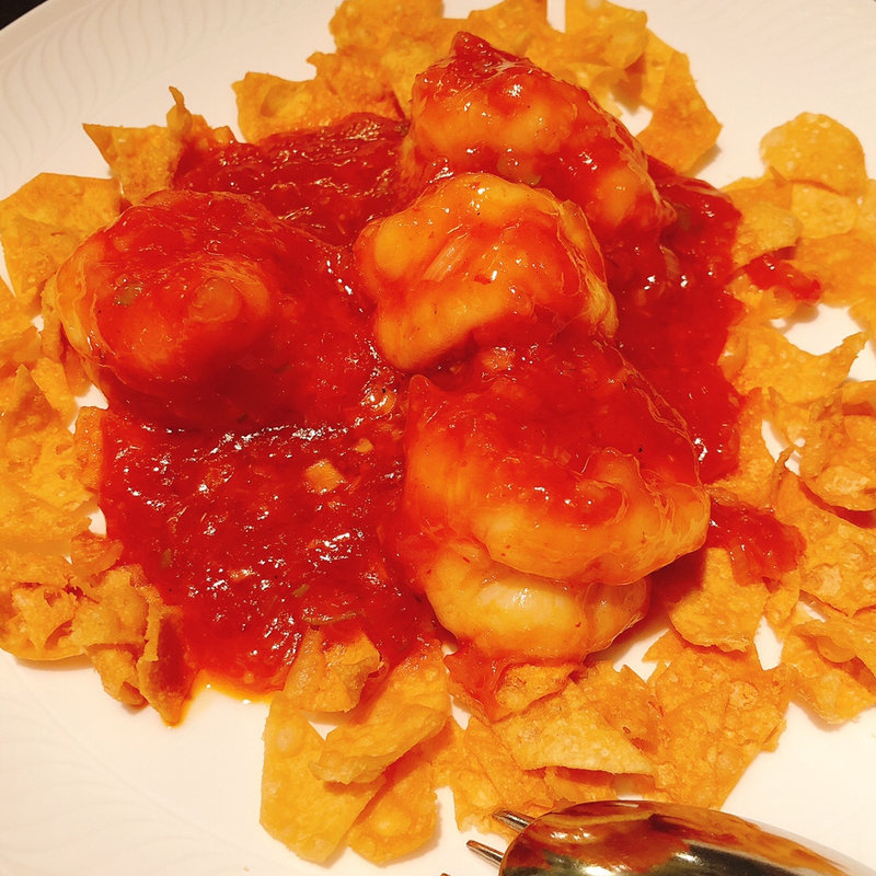 大海老のチリソース煮(中国料理 品川大飯店)