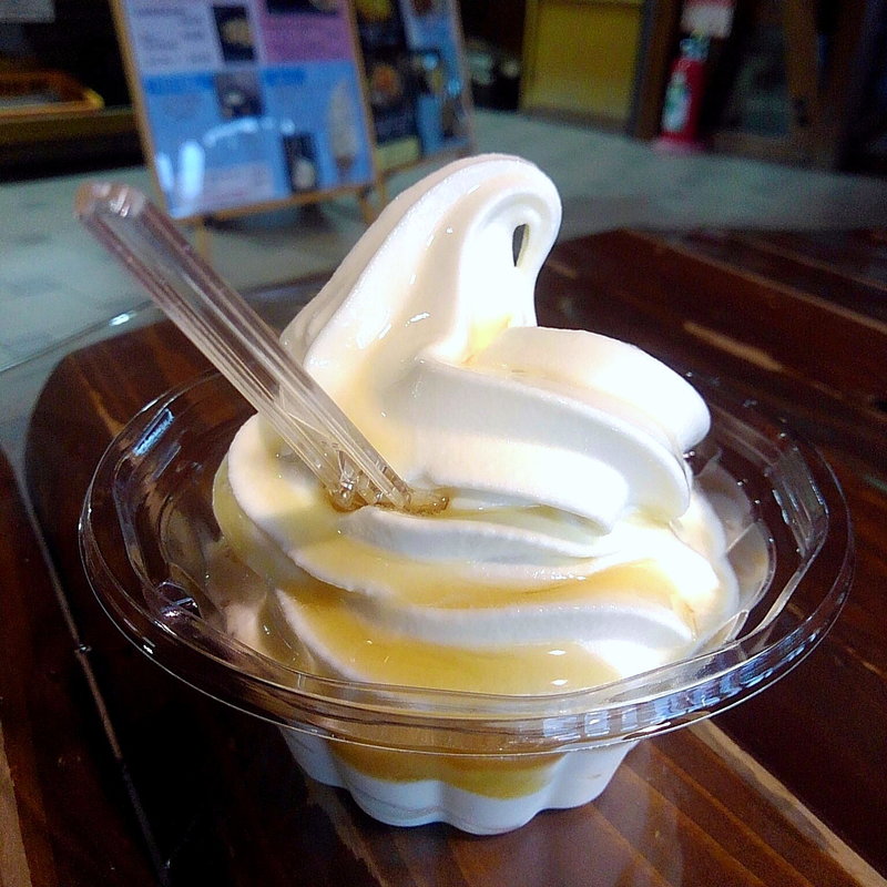 醤油ぶっかけソフト(道の駅 錦秋湖 （ミチノエキ キンシュウコ）)