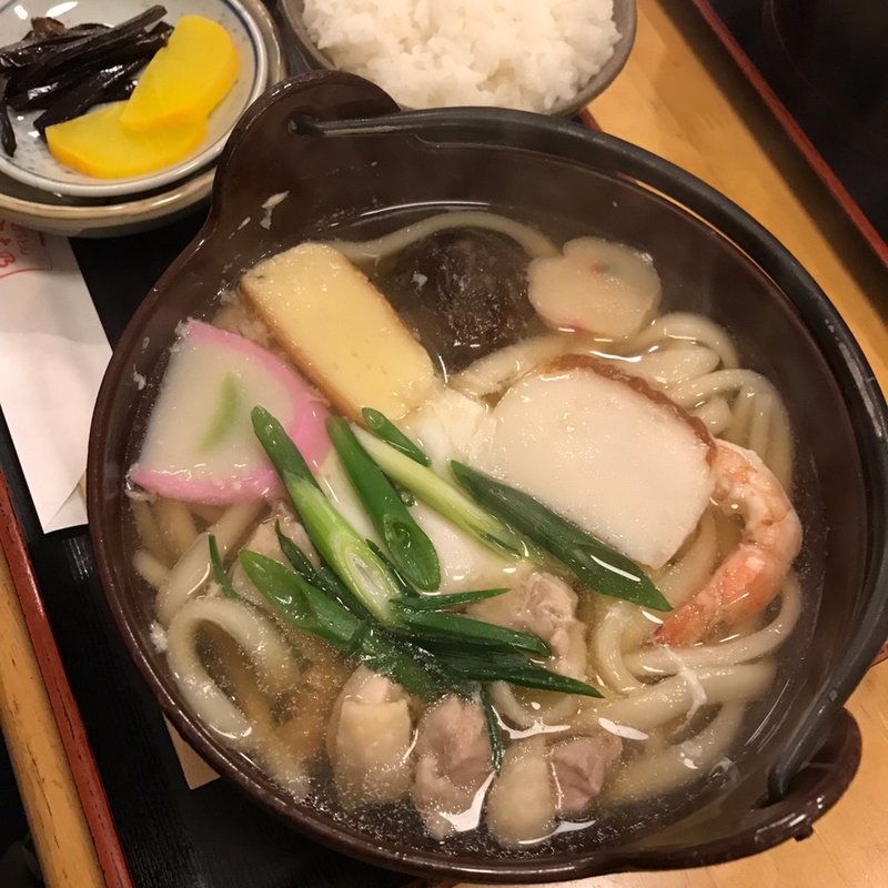 なべやきうどんセット(手打ちうどん　しなの)