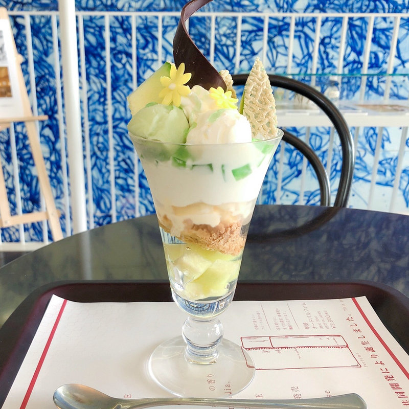 神椿オリジナル メロンのパフェ(資生堂パーラー 神椿)