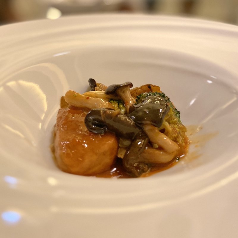 ナスと生麩のピリ辛炒め(茗圃)