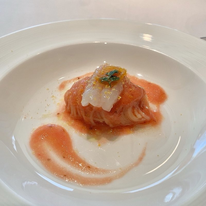 縞海老とアメーラトマトの冷製カッペリーニ(カノビアーノ・アネックス)