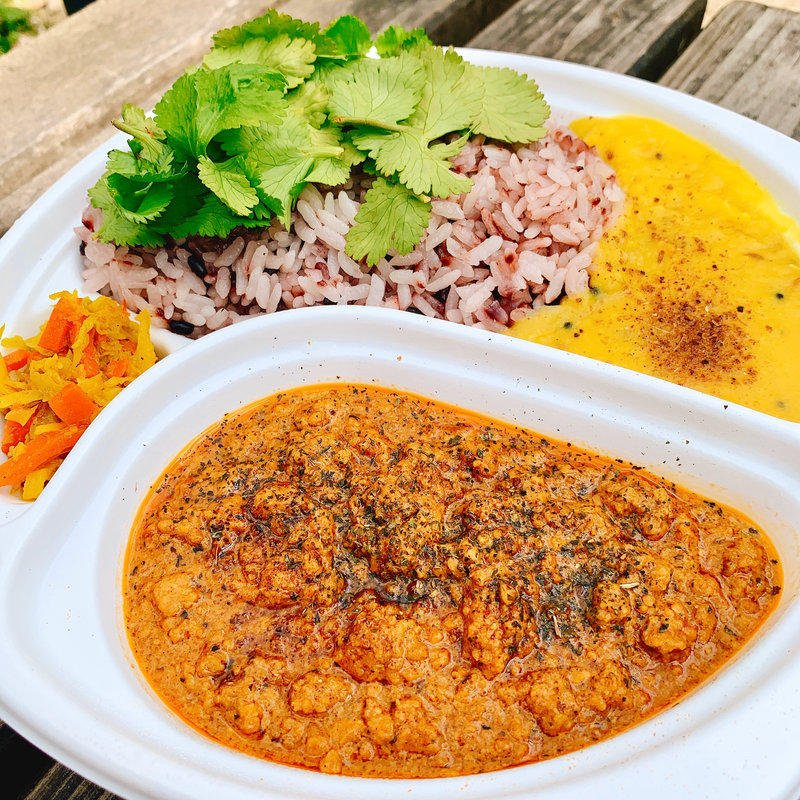 ポークキーマ(テイクアウト)+パクチー(スパイスカレーまるせ )