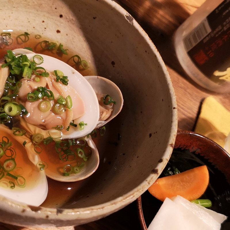 蛤の日本酒浸し(蕎麦前ながえ、)