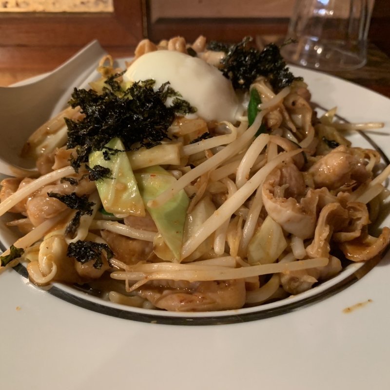 ホルモン油そば(毘沙門天)