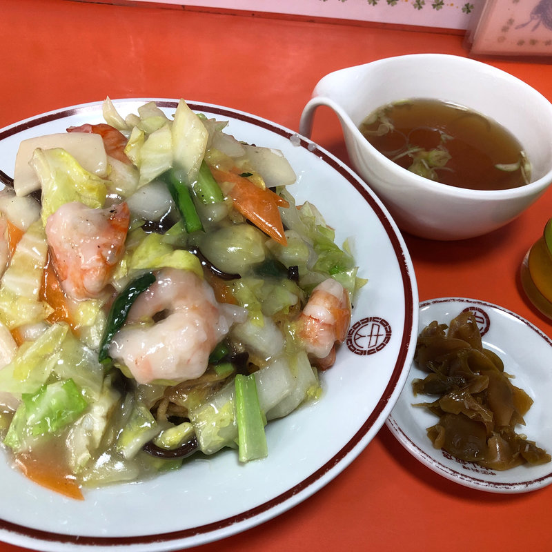 海老揚げソバ（塩味）(中山飯店)
