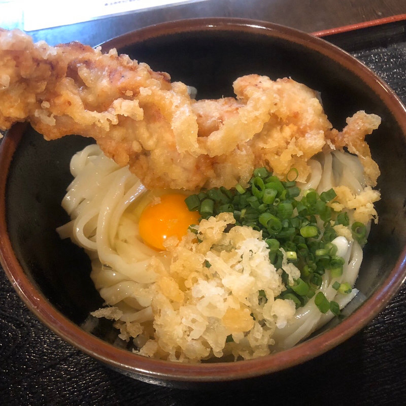 とり天しょうゆうどん(手打ちうどん つくつくぼうし)