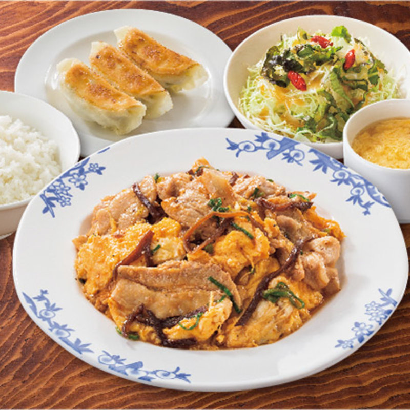 豚肉とキクラゲ玉子炒め定食(バーミヤン 豊中緑丘店)