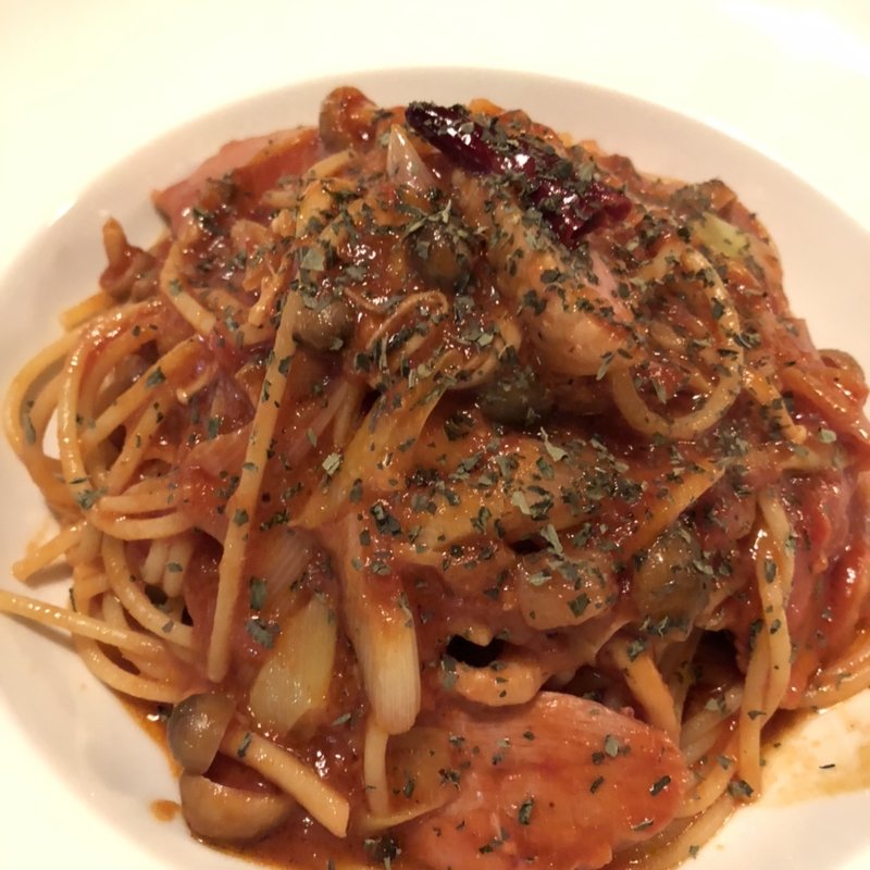 鴨とキノコのアラビアータ(インディアンタイム （Indian　Time）)