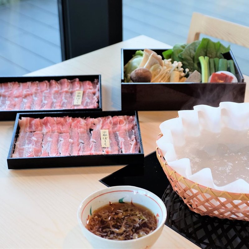 厳選豚肉出汁しゃぶセット(2人前)(京都 瓢斗 四条烏丸店)