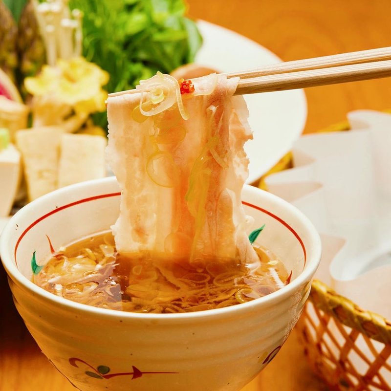 厳選豚肉出汁しゃぶセット(2人分)(京都 瓢喜 銀座本店)