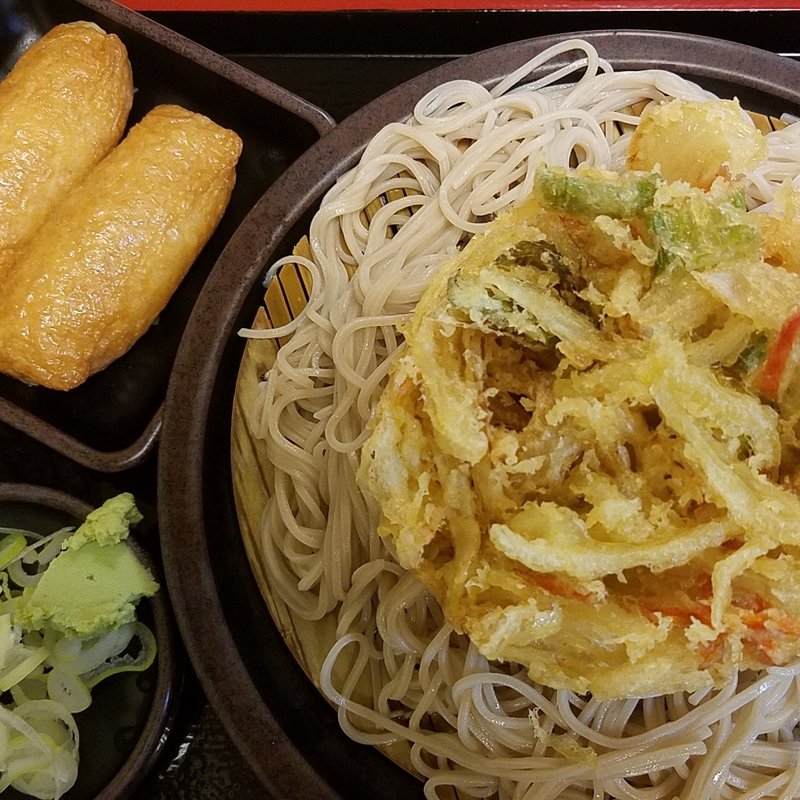 ざるそば+かき揚げ+いなり寿司(ゆで太郎 六番町店 （ゆでたろう）)