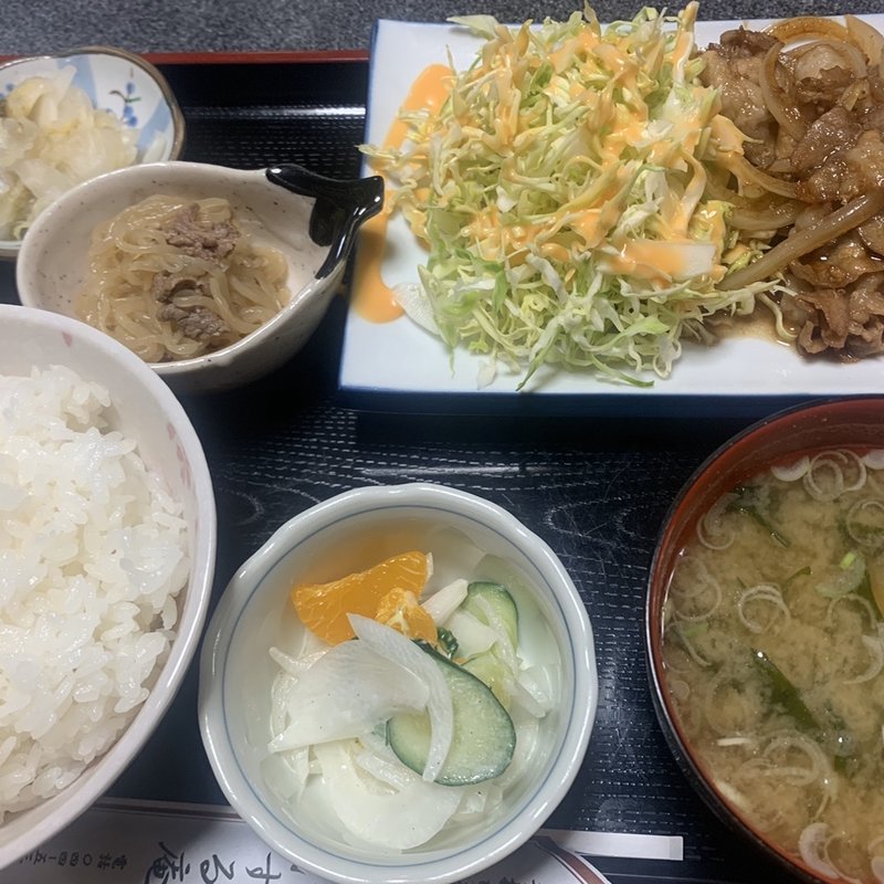 生姜焼き定食(いずる庵)