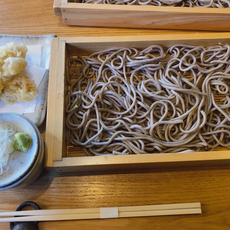 期間限定白子天ざる蕎麦(山形蕎麦茶寮 月の山)