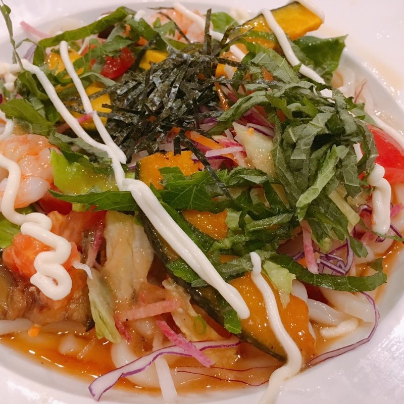 大葉と海老の和風サラダうどん(ガスト 武蔵藤沢店 )