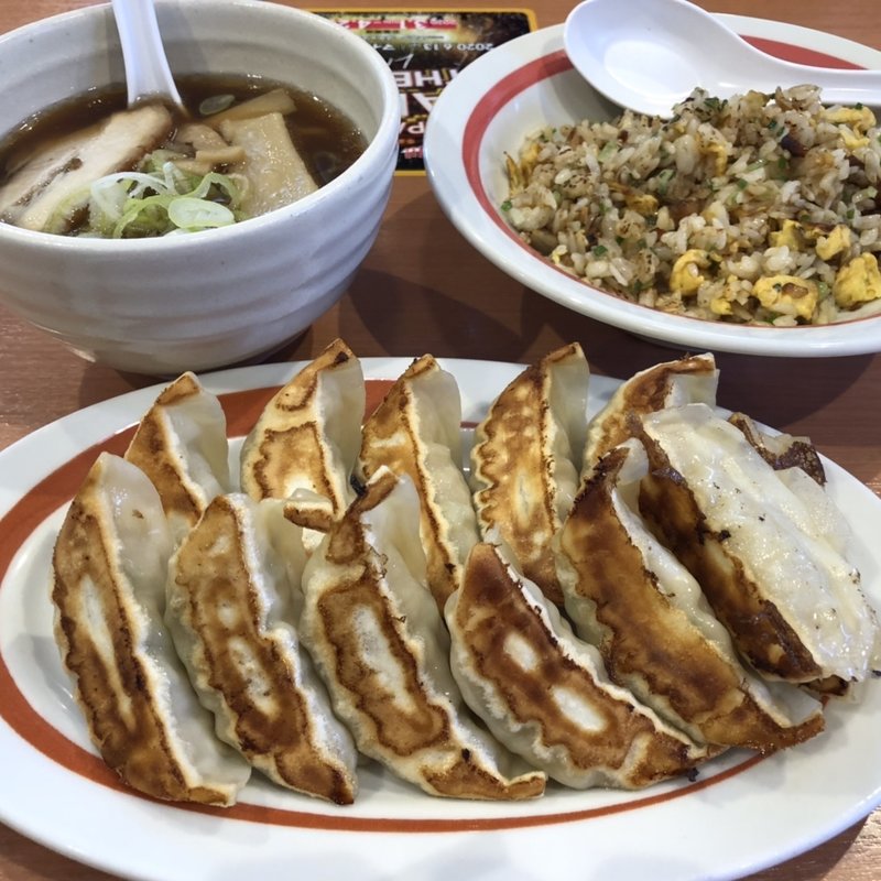 ダブル餃子定食(幸楽苑米沢店)