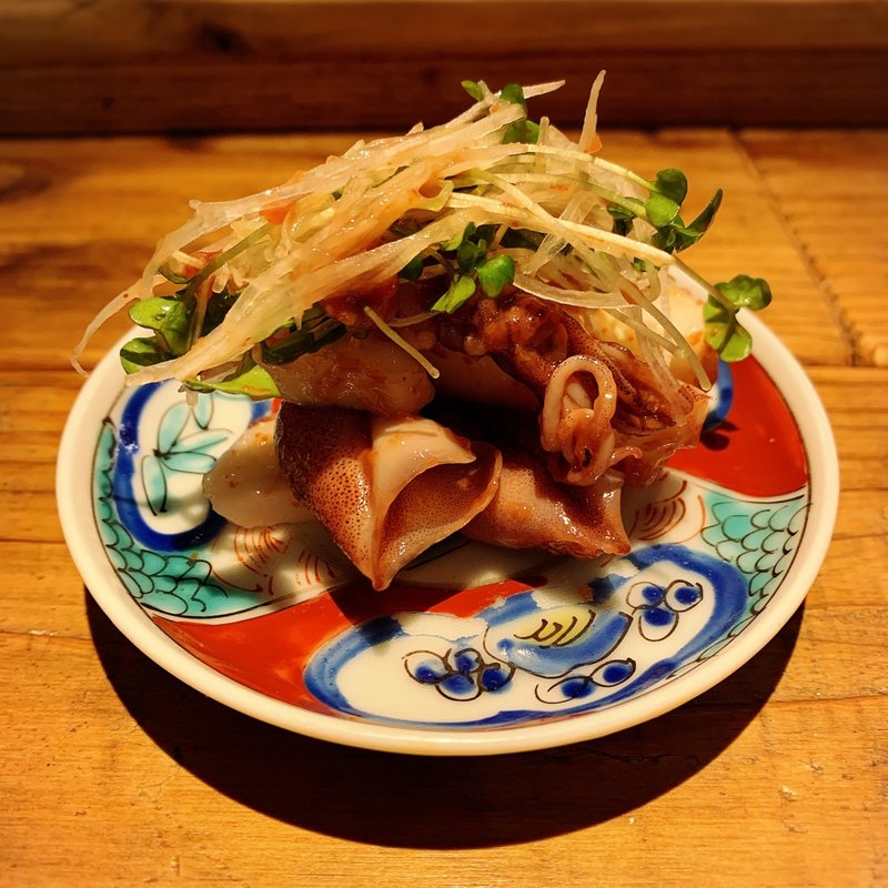 山独活と蛍烏賊の梅おかか和え(酒井商会)