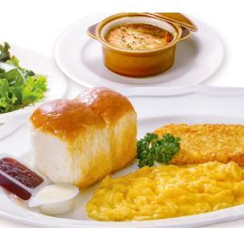 ロイヤルホストモーニング（オニオングラタンスープ・サラダ付）(ロイヤルホスト西灘店)