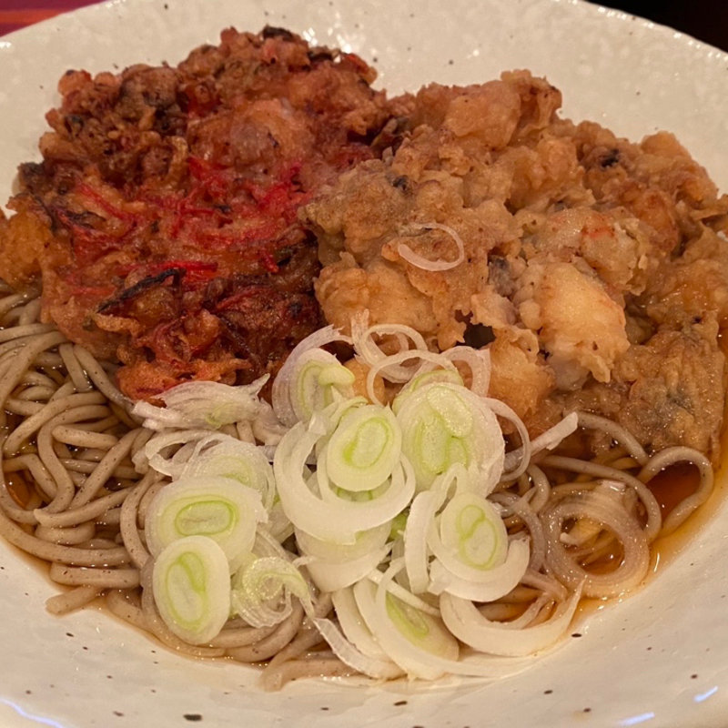 ジャンボゲソ天＋かき揚げB（持ち帰り）(一由そば )