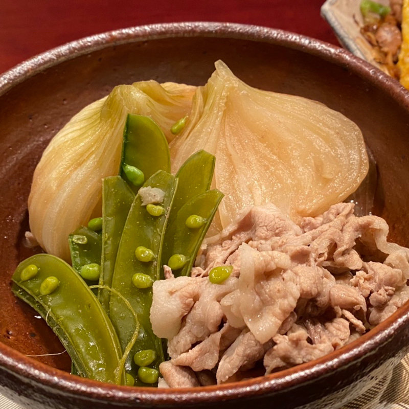 玉ねぎと豚しゃぶの煮物(居酒屋おかちゃん)
