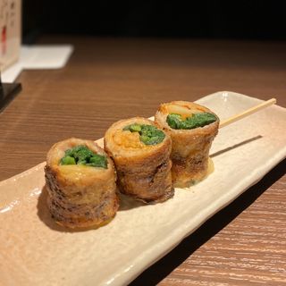 豚ニラキムチ巻串(はかた野菜巻き串 きばくもん 名駅店)