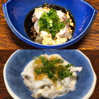 カワハギ生肝和え　生ダコ酢味噌(大和田鮨 （おおわだすし）)