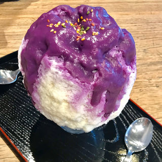 かき氷　濃厚紫いも牛乳(和kitchen かんな （和キッチン かんな）)
