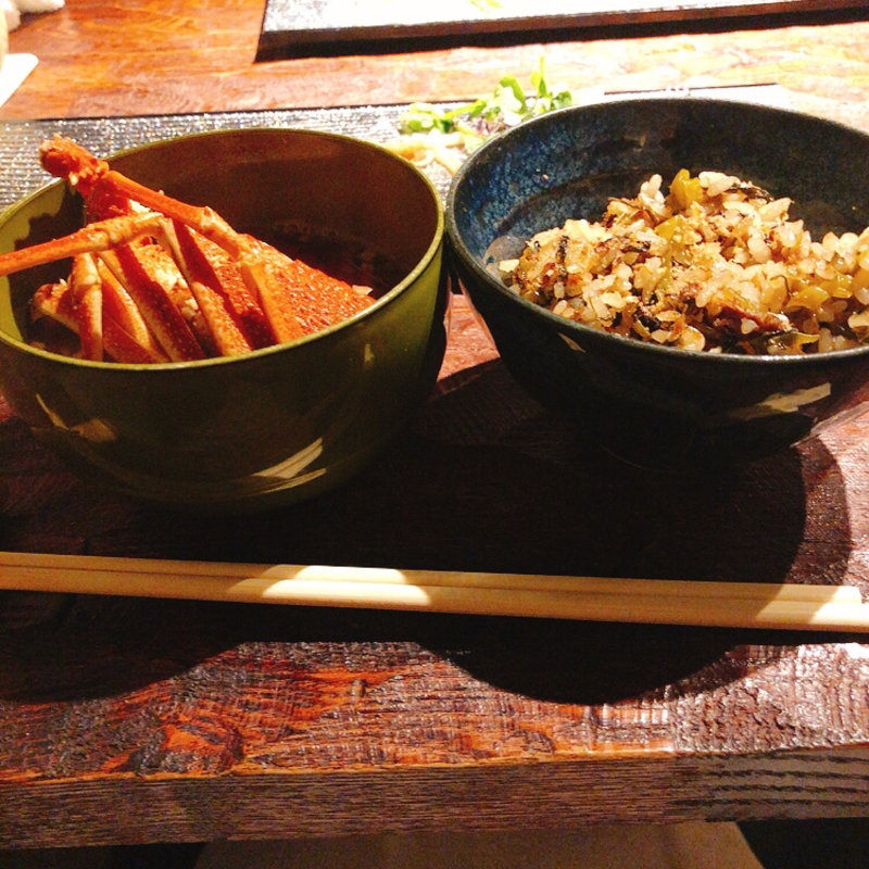 和牛煮込み高菜ガーリックライス＆伊勢海老のお椀(鉄板焼  炭焼  さいとう)