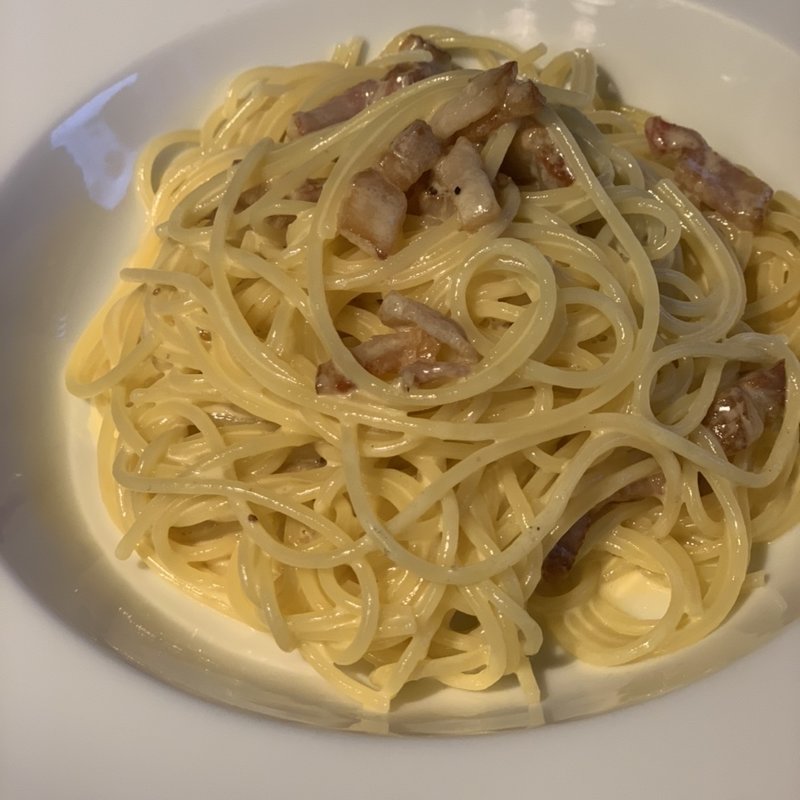 自家製ベーコンカルボナーラスパゲティーニ(ポンテ チェントロ 佃店)