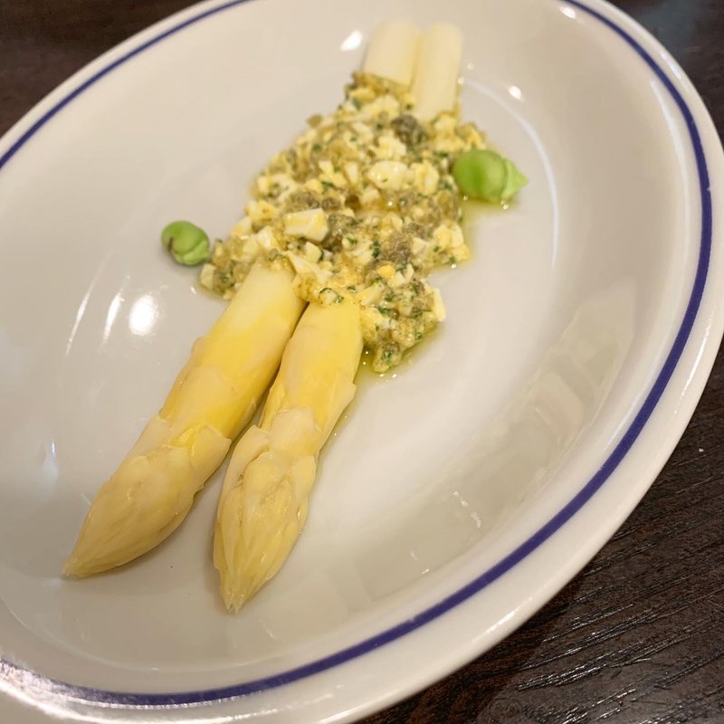 ホワイトアスパラガスのフランドル風(ドルチェ)